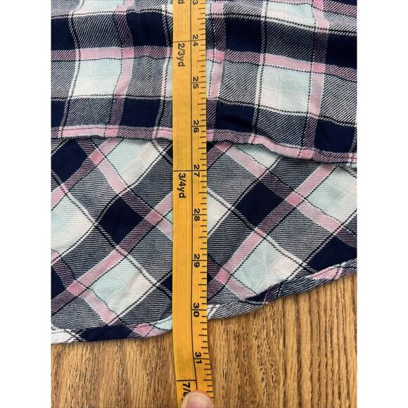 Lane Bryant Women's Plus Sz 14 16 Pink Black Plaid Flannel Flared Bottom Shirt - Picture 7 of 12